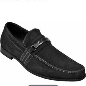 STACY ADAMS Carville Black Suede Loafer Shoes Size 9